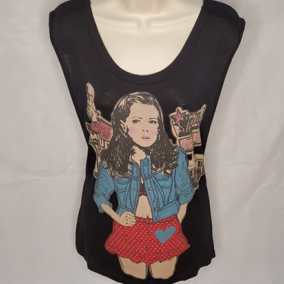 retro doll Tops - Super Cute Retro Doll Graphic Tank